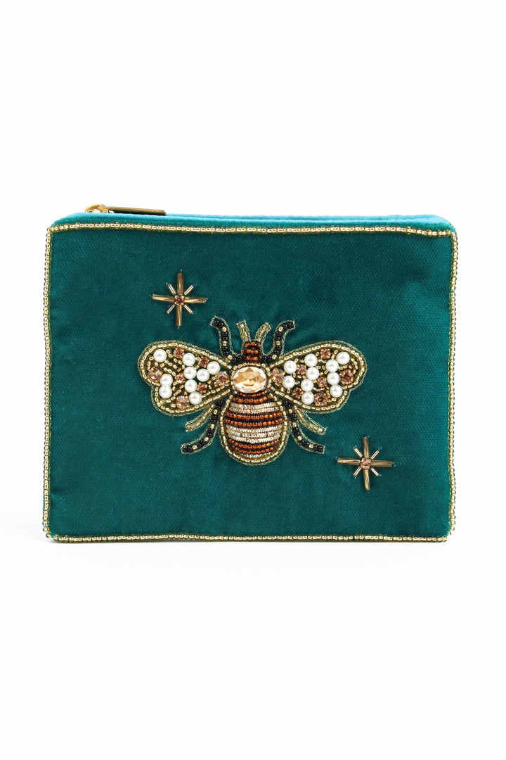 Golden Bee Beaded Purse