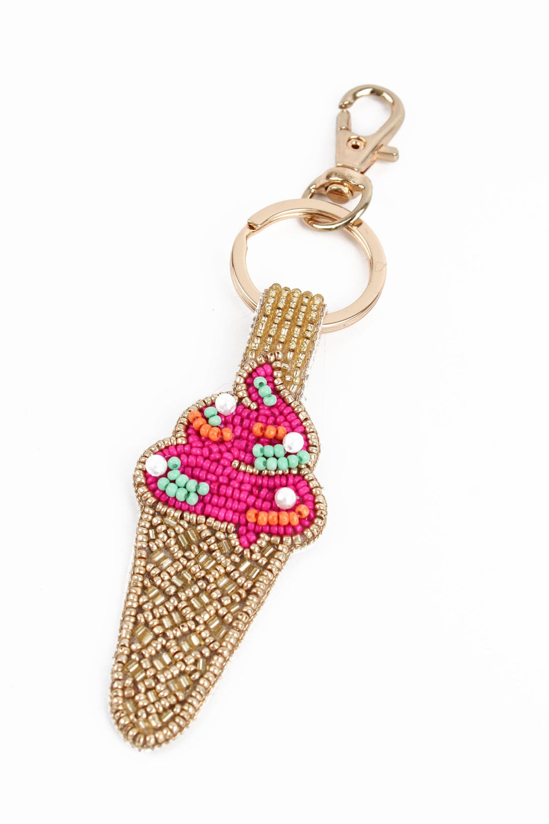 Tutti Fruity Ice cream Beaded Keyring