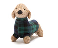 Sausage Dog Knitted Soft Toy -Tartan Jumper