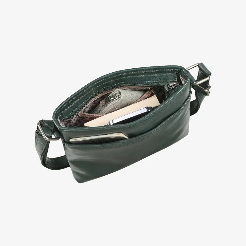 Velura Large Real Leather Crossbody Bag