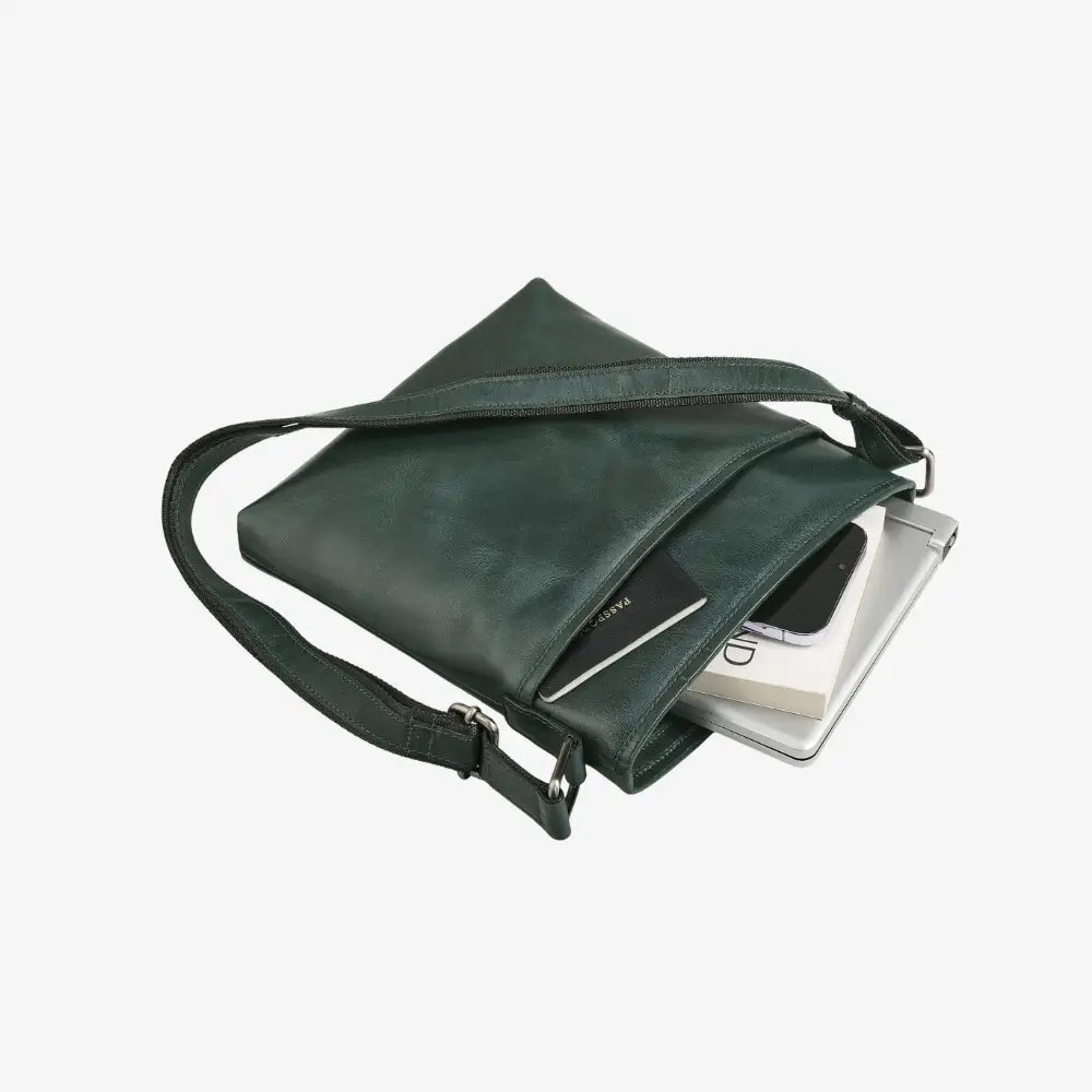 Velura Large Real Leather Crossbody Bag