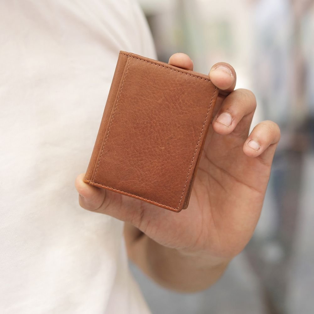 Leather Card Holder For Men - Gino Tuscan - Brown