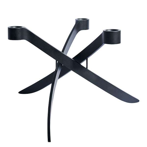 Three Arm Candle Holder  - Matt Black