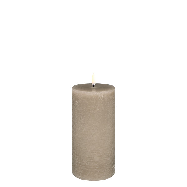 LED Pillar Candle - Sandstone Rustic 15cm
