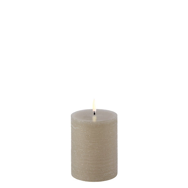 LED Pillar Candle - Sandstone Rustic 10cm