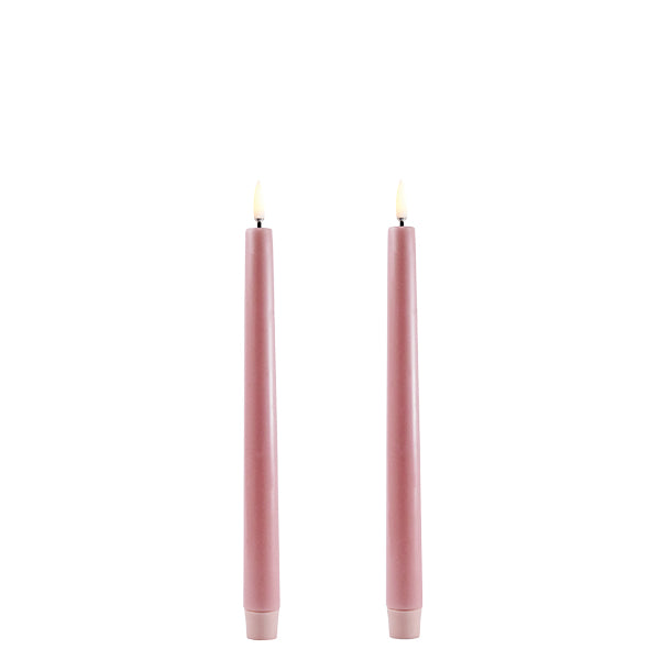 LED Taper Candle - Dusty Rose Smooth