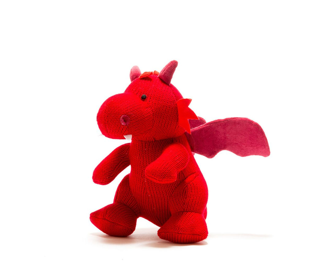 Red Dragon Knitted Rattle
