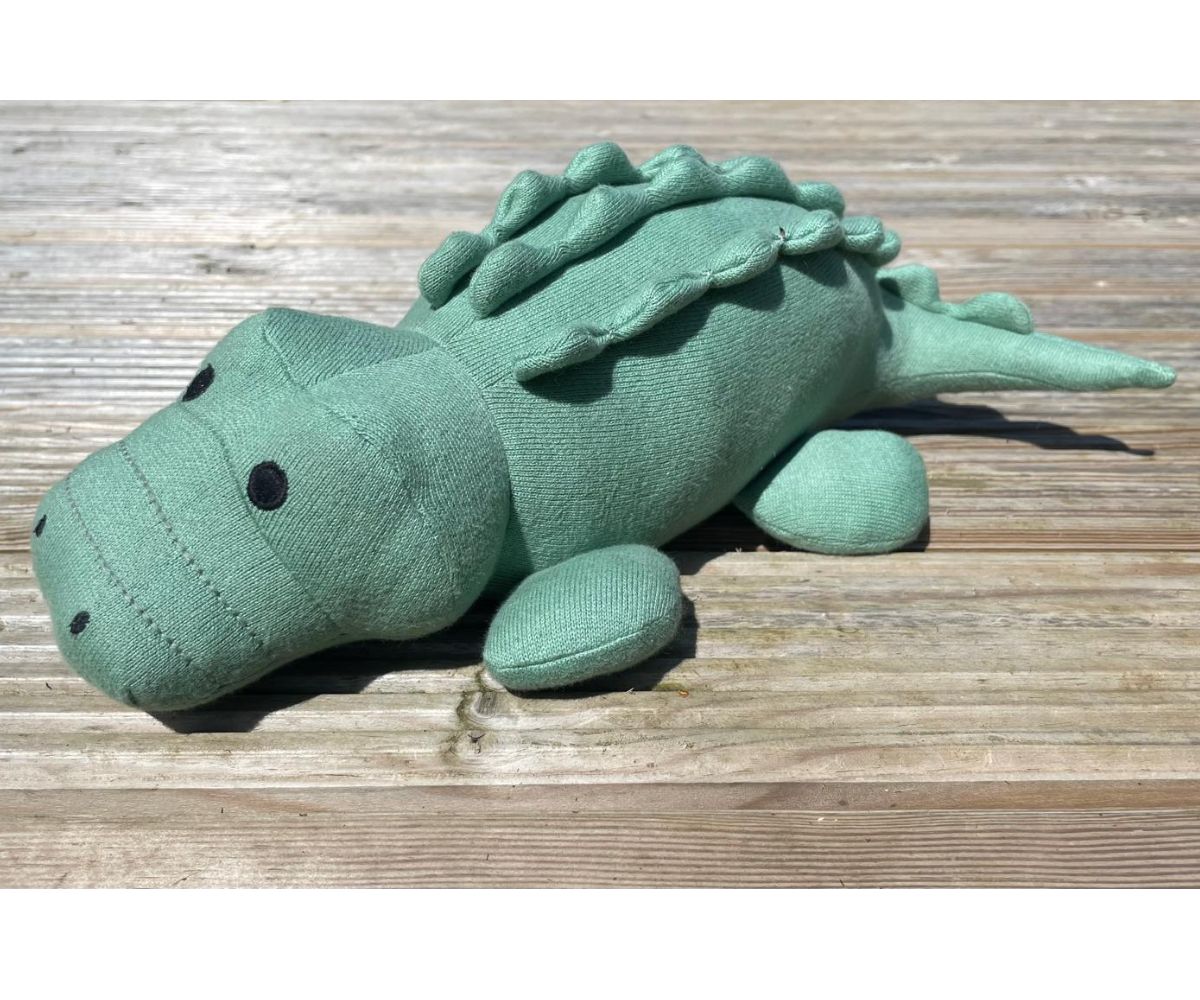 Knitted Organic Cotton Crocodile Soft Toy