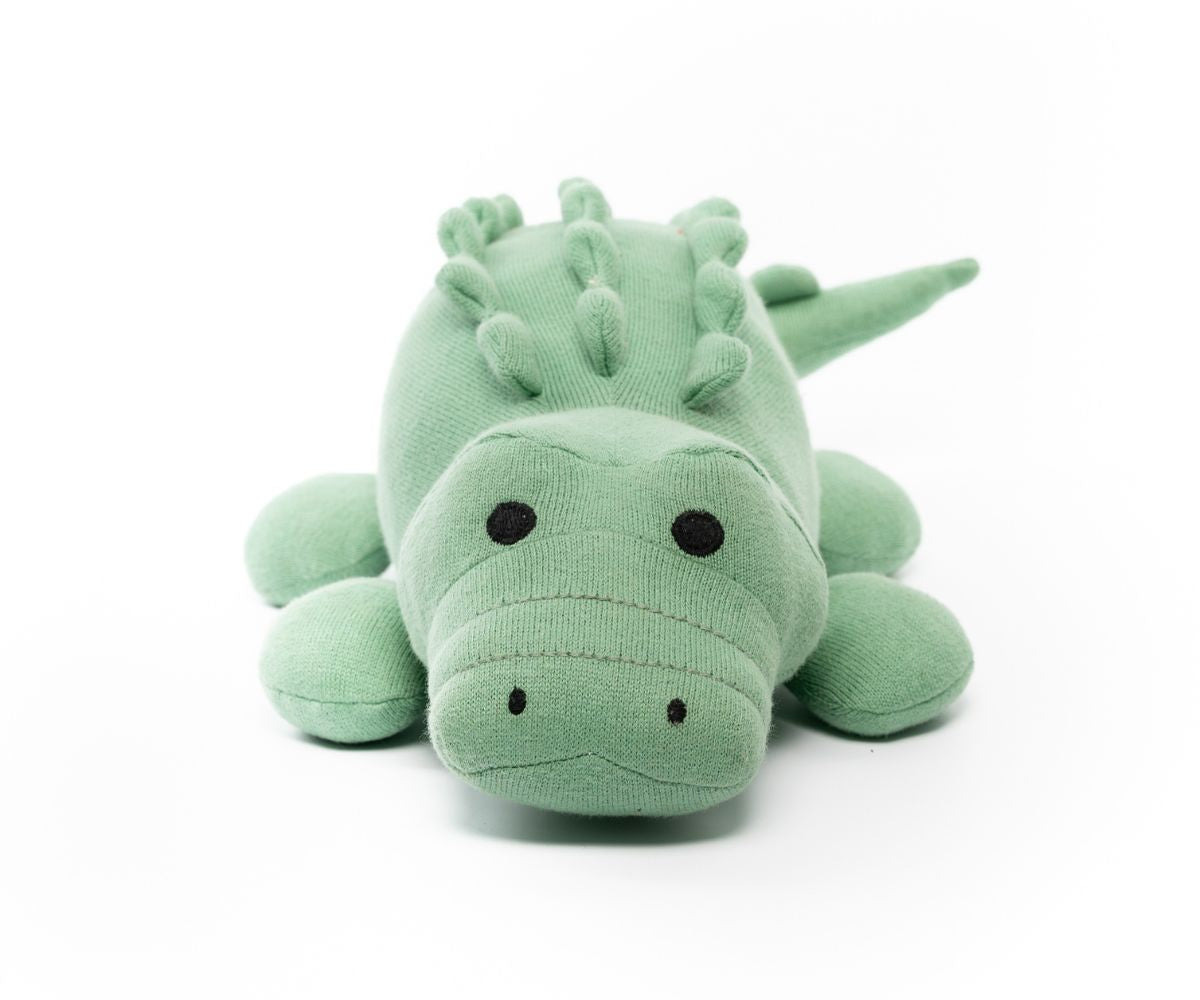 Knitted Organic Cotton Crocodile Soft Toy