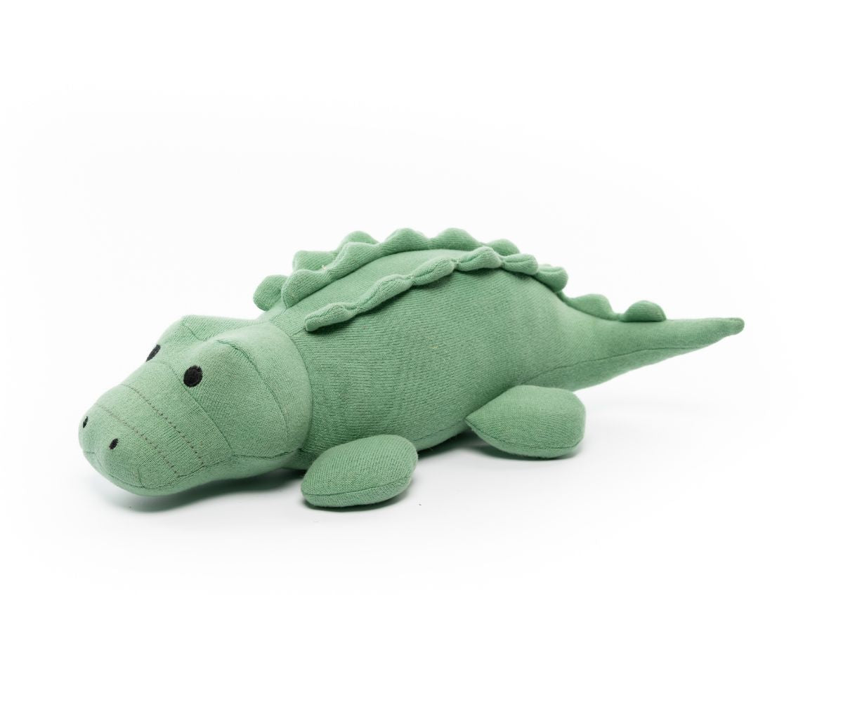 Knitted Organic Cotton Crocodile Soft Toy