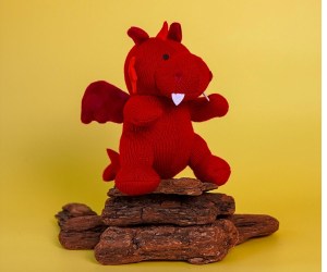 Red Dragon Knitted Rattle