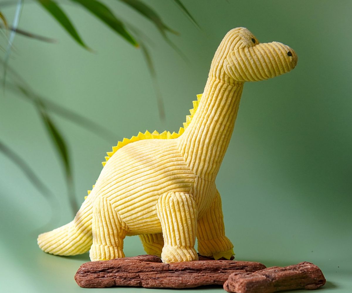 Diplodocus Corduroy Toy Medium - Yellow