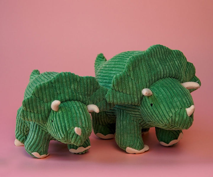 Triceratops Corduroy Toy Small - Green