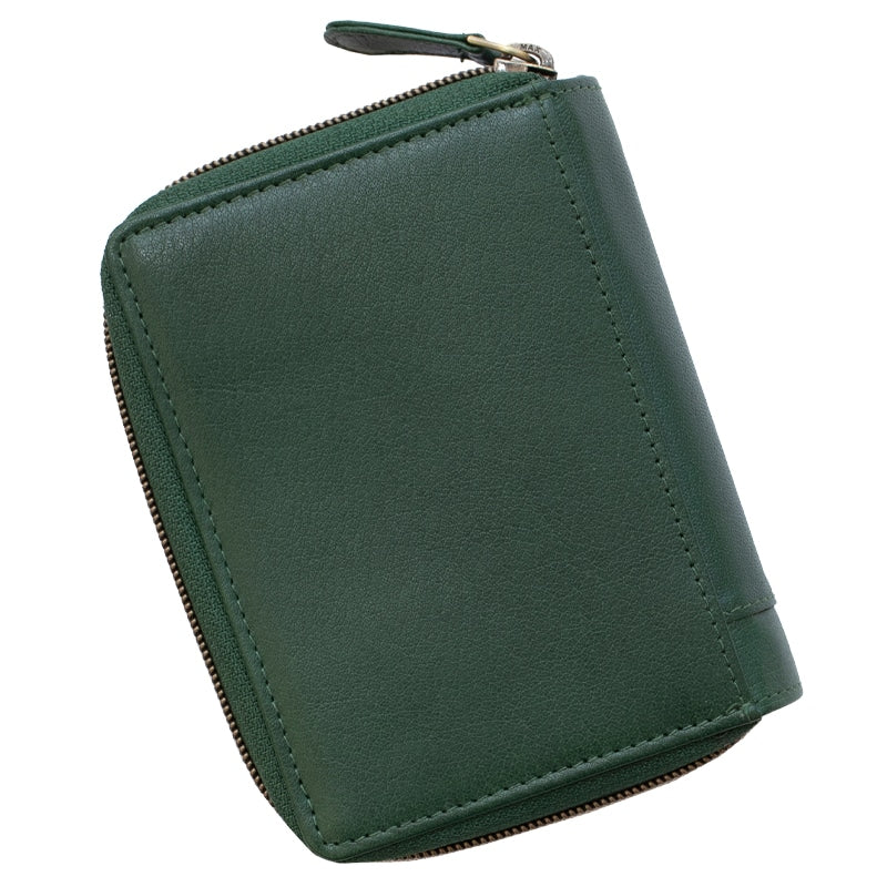 Velura Medium Trifold Purse / Forest Green