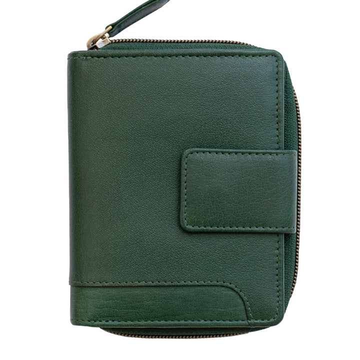 Velura Medium Trifold Purse / Forest Green