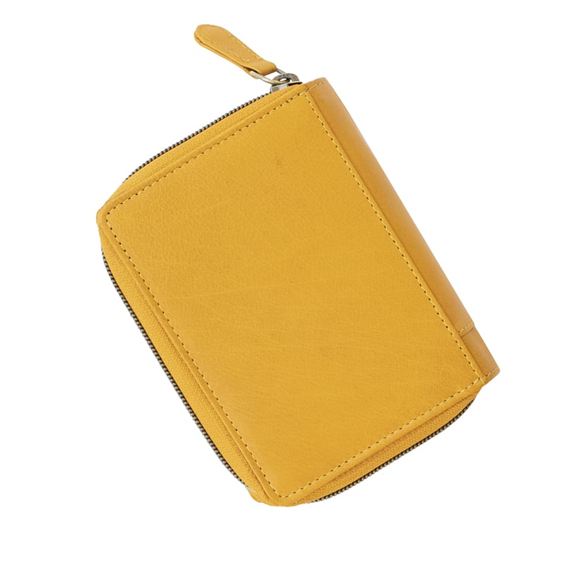 Velura Medium Trifold Purse / Mustard