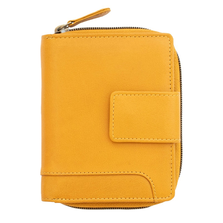 Velura Medium Trifold Purse / Mustard