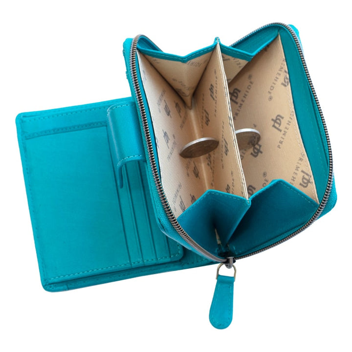 Velura Medium Trifold Purse / Turquoise