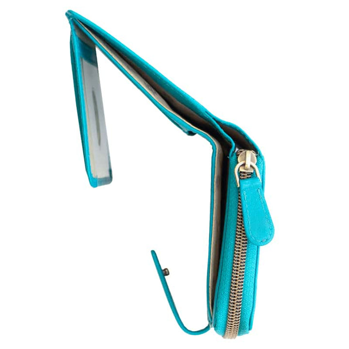 Velura Medium Trifold Purse / Turquoise