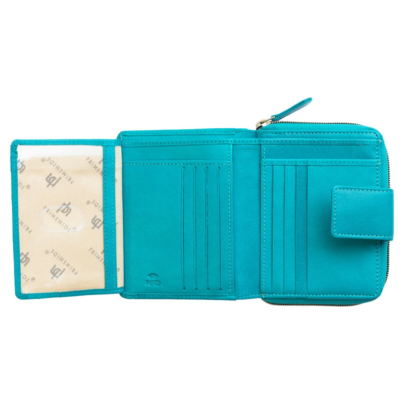 Velura Medium Trifold Purse / Turquoise