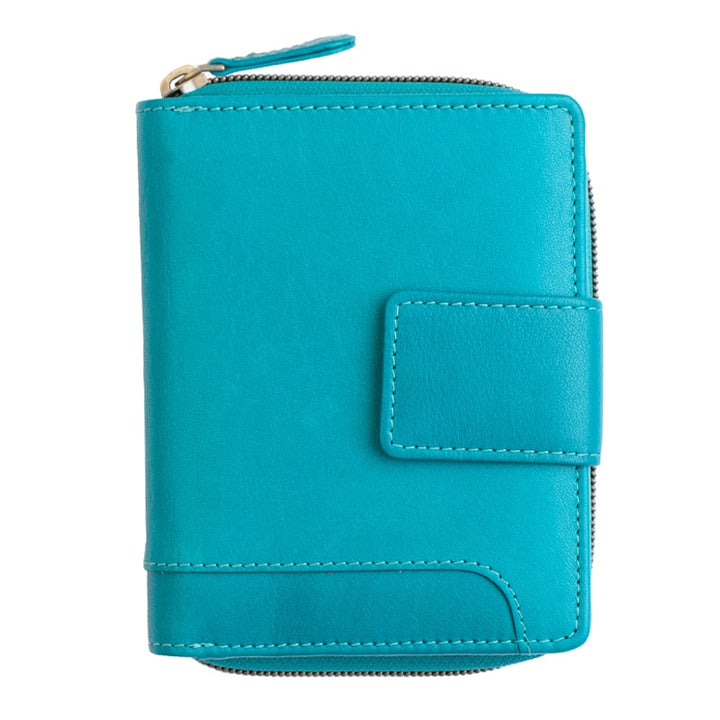 Velura Medium Trifold Purse / Turquoise