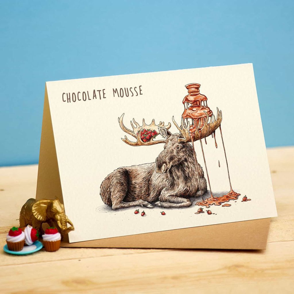 Chocolate Mousse Punny Greetings Card