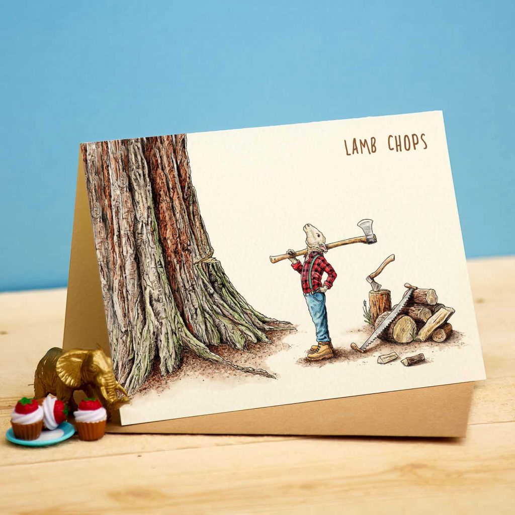 Lamb Chops Punny Greetings Card