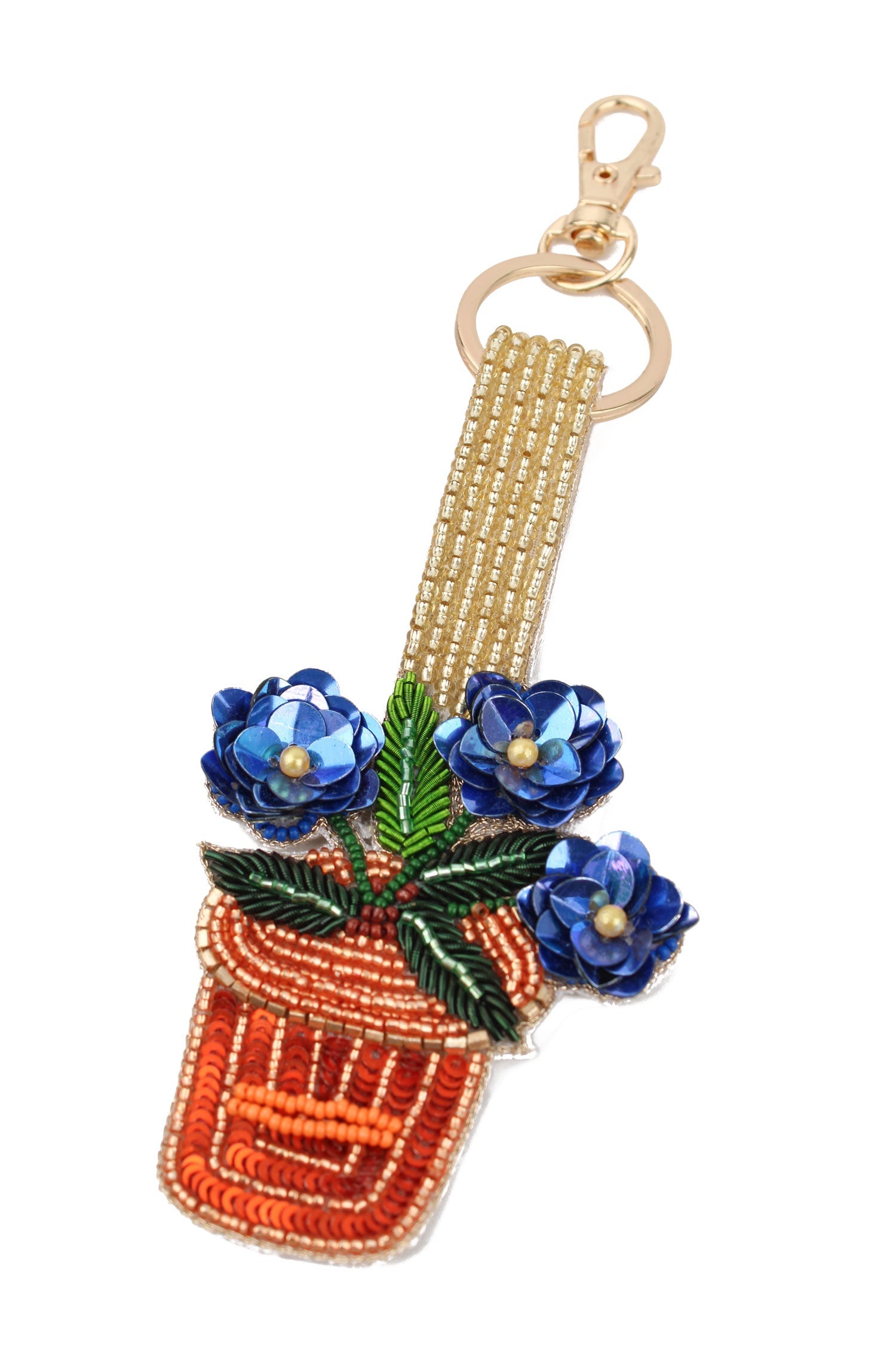 Flower Pot Beaded Keyring/Bag Charm