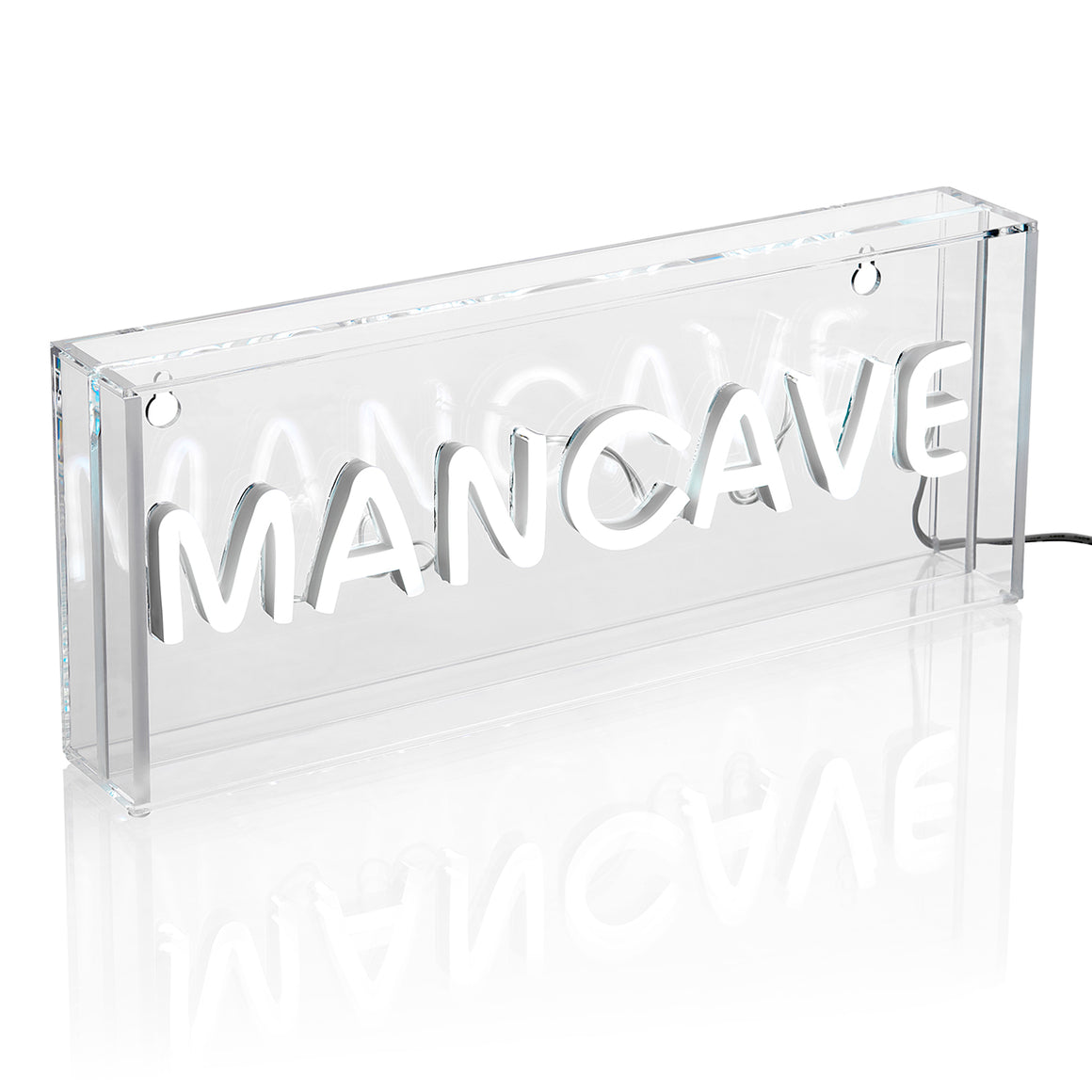 MANCAVE White Neon LED Neon Acrylic Light Box