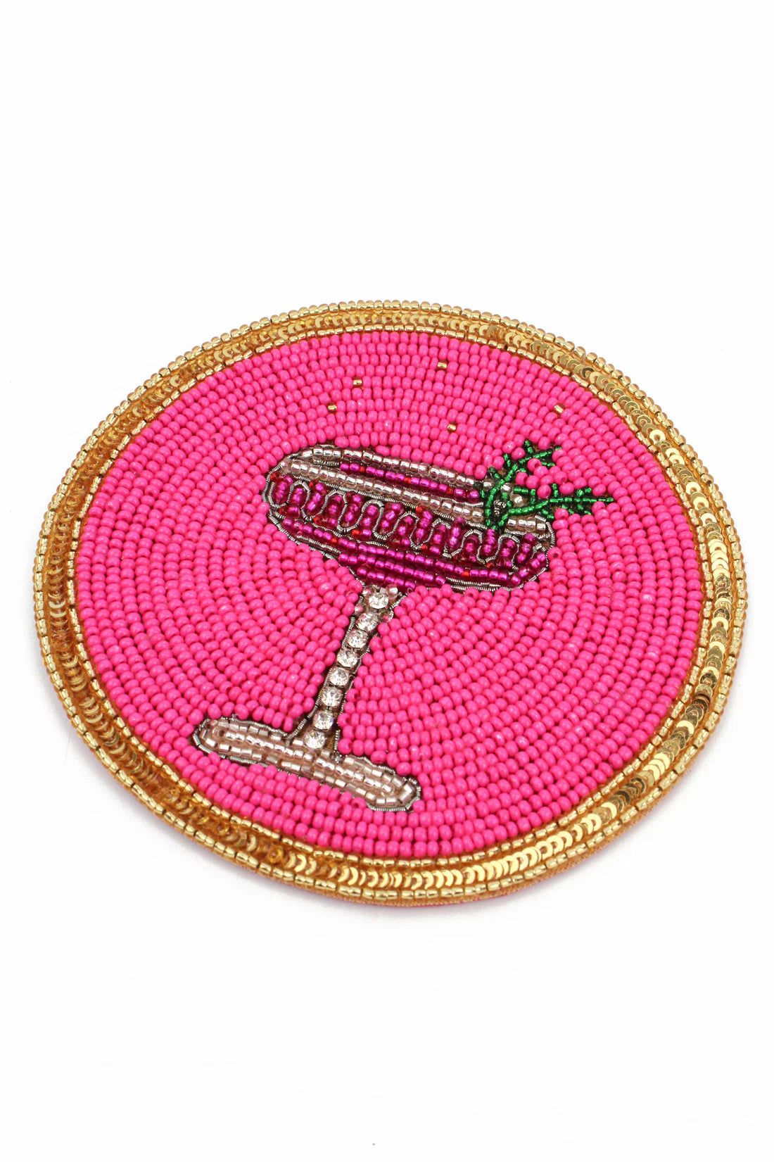 Winter Beaded Cocktail Motif Coasters