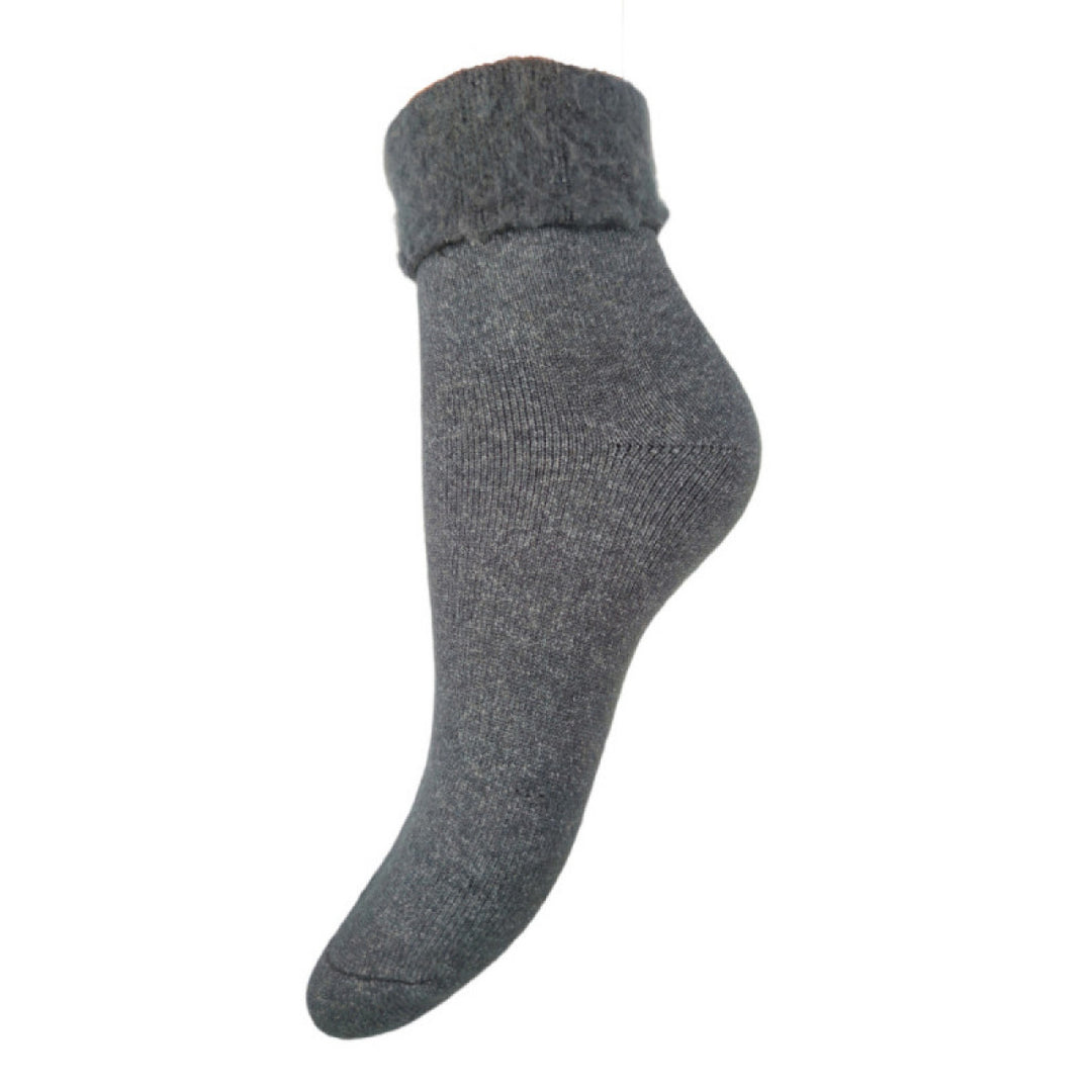 Ladies Cuff Sock - Dark Grey