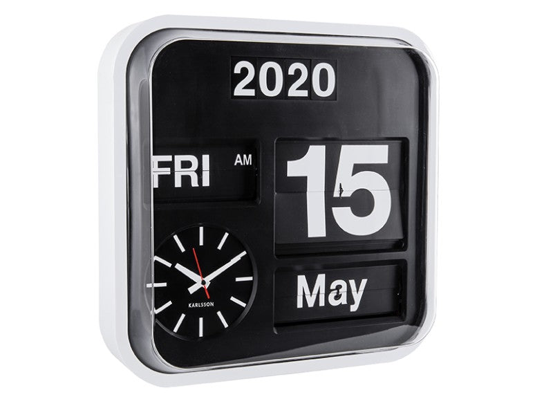 Flip Wall Clock - White