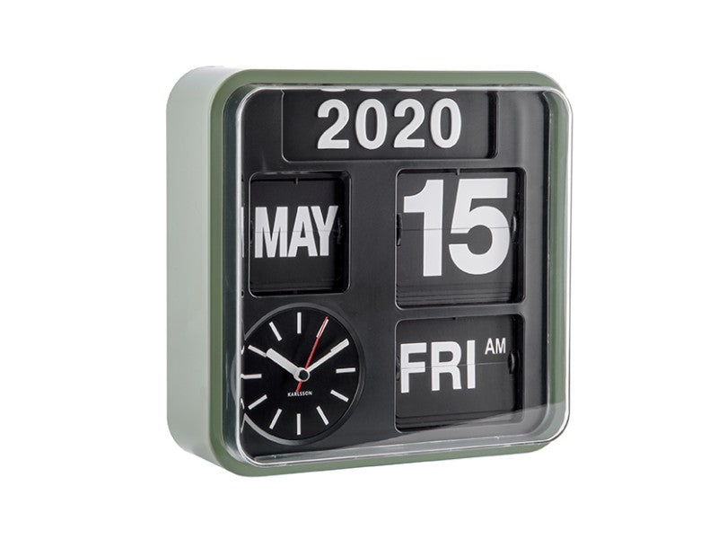 Mini Flip Wall Clock - Green