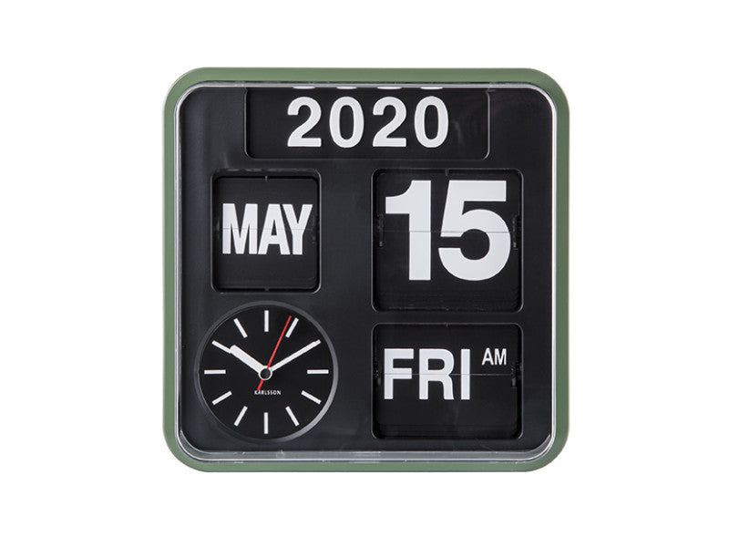 Mini Flip Wall Clock - Green