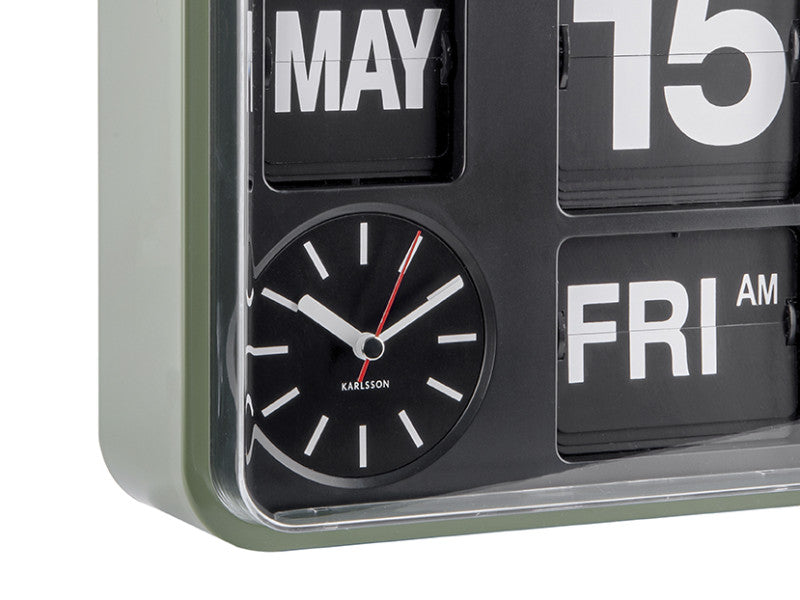 Mini Flip Wall Clock - Green