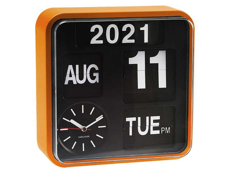 Flip Wall Clock - Orange