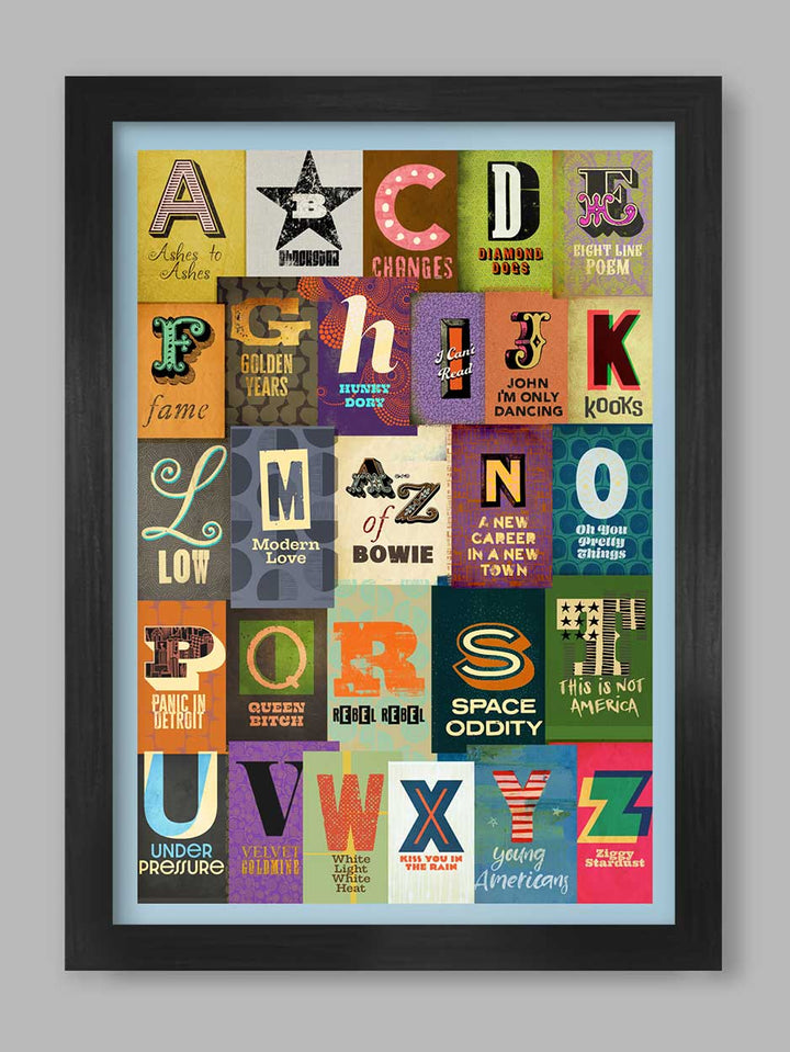 A-Z of Bowie - A3 Poster Print