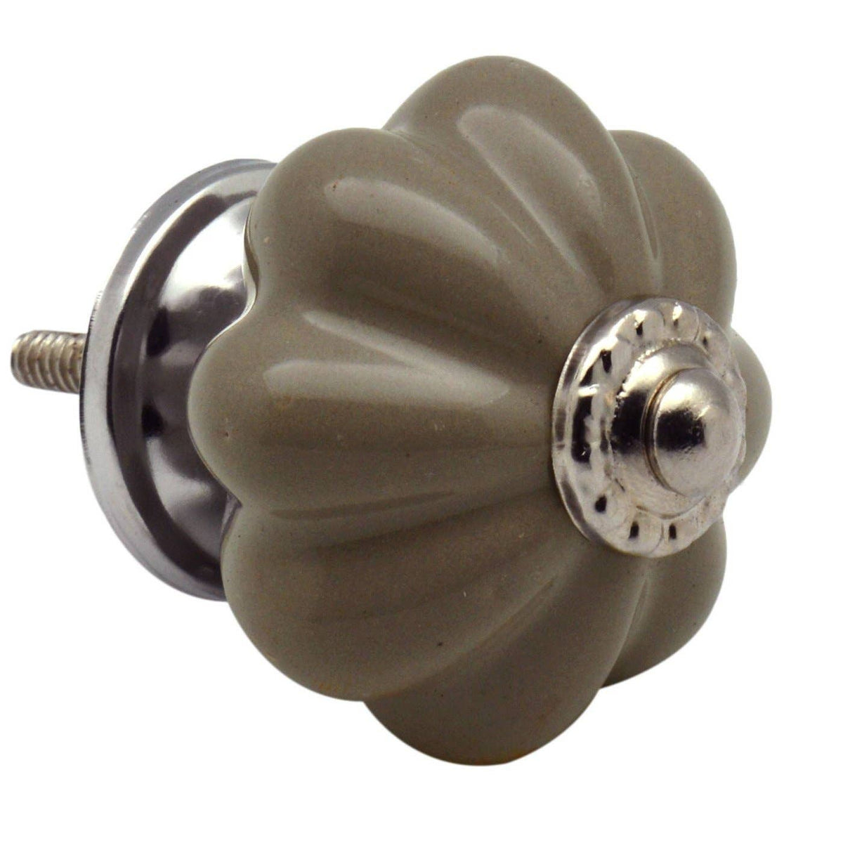 Vintage Flower Drawer Pull - Grey