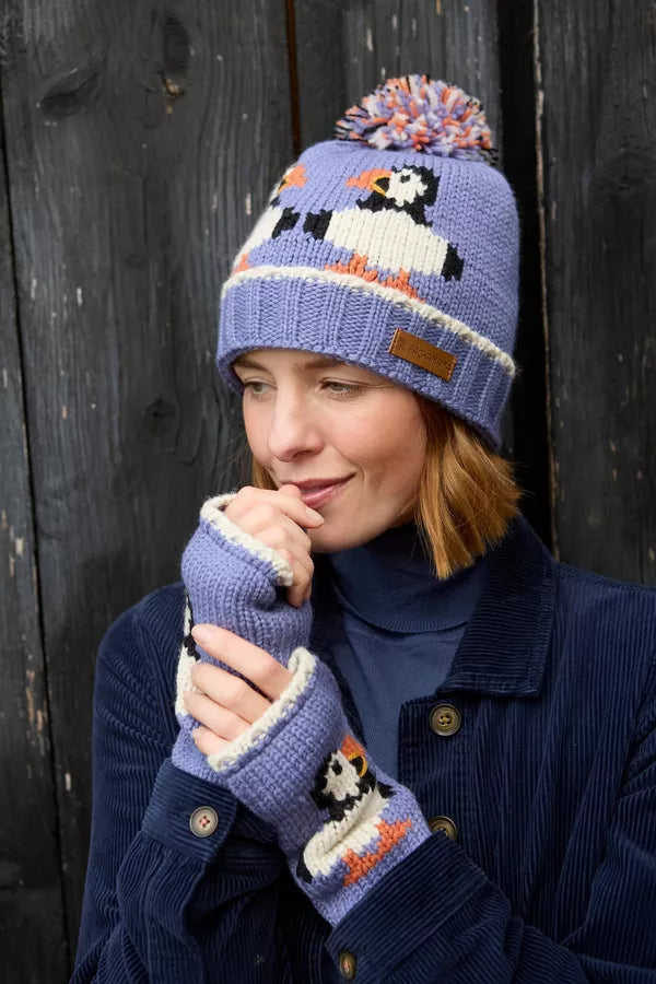 Merino Puffin Bobble Beanie