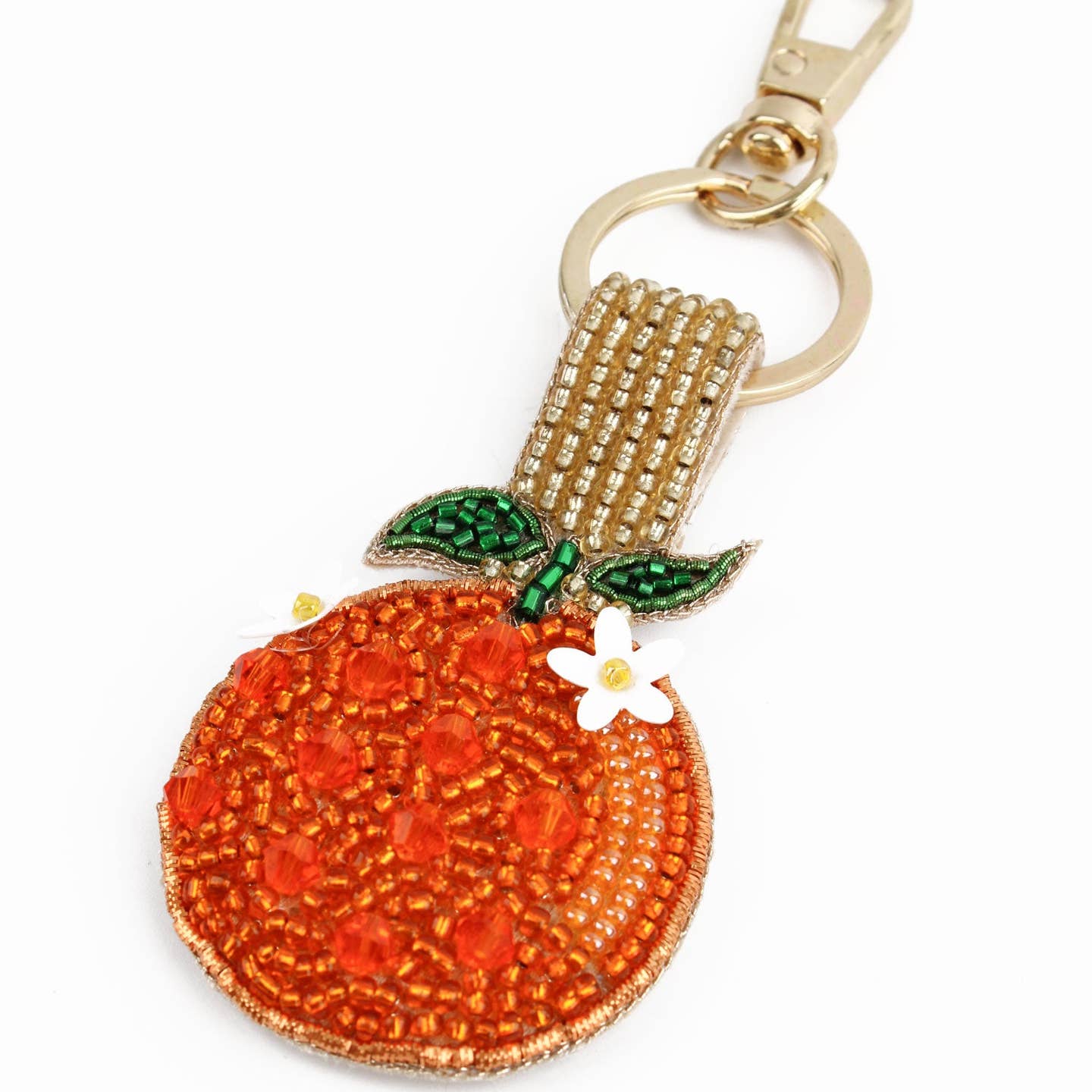 Orange Beaded Keyring
