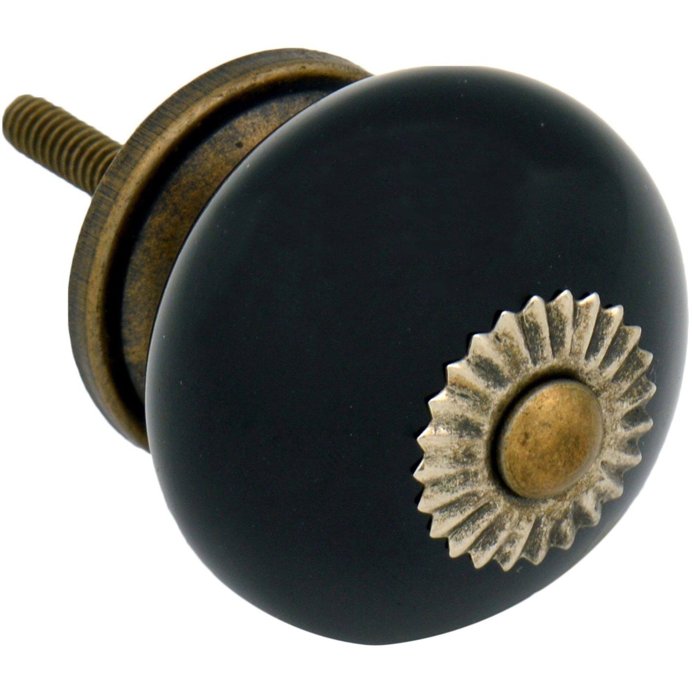 Black Ceramic Drawer Pull