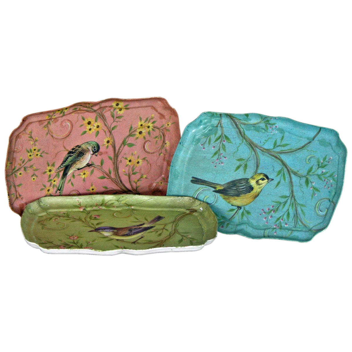 Vintage Bird Trinket Tray, Floral Bird Design