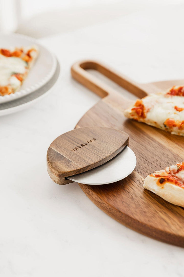 Acacia Pizza Wheel Cutter - Natural