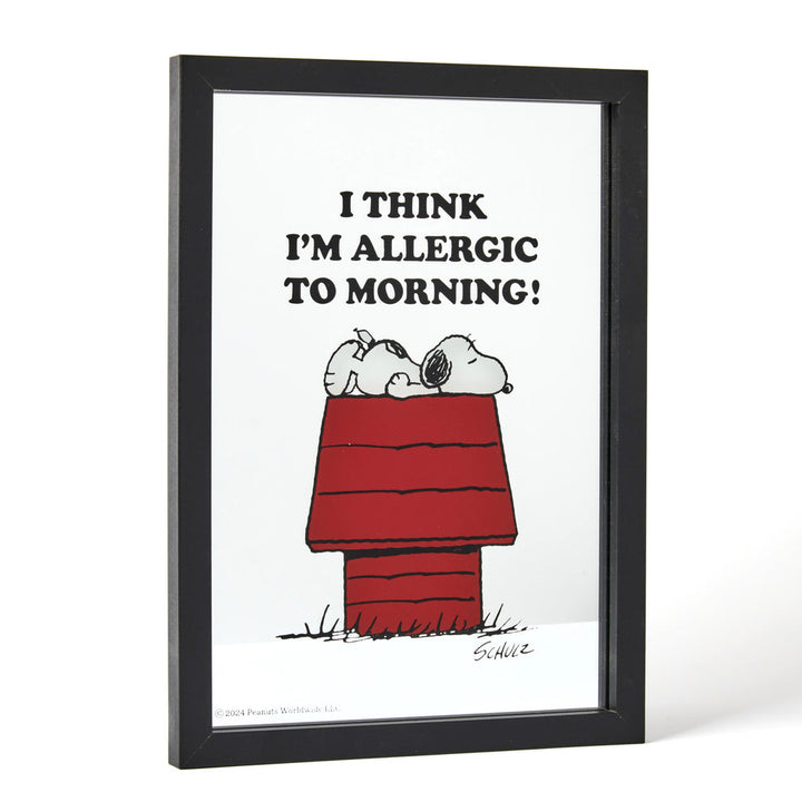 Snoopy Framed Mirror - Allergic To Mornings