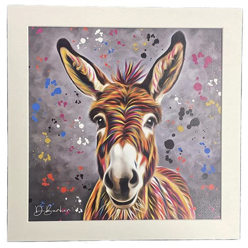 “Pedro” Donkey Colour Splash - Multi-Coloured Donkey Art Print