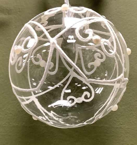 Round Clear White Bauble with Star