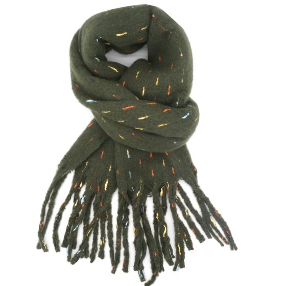 Winter Scarf Multi links -Olive