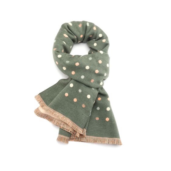 Reversable Dots Pattern Scarf - Green