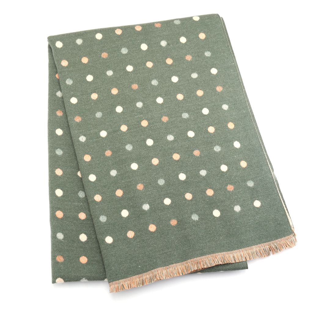 Reversable Dots Pattern Scarf - Green