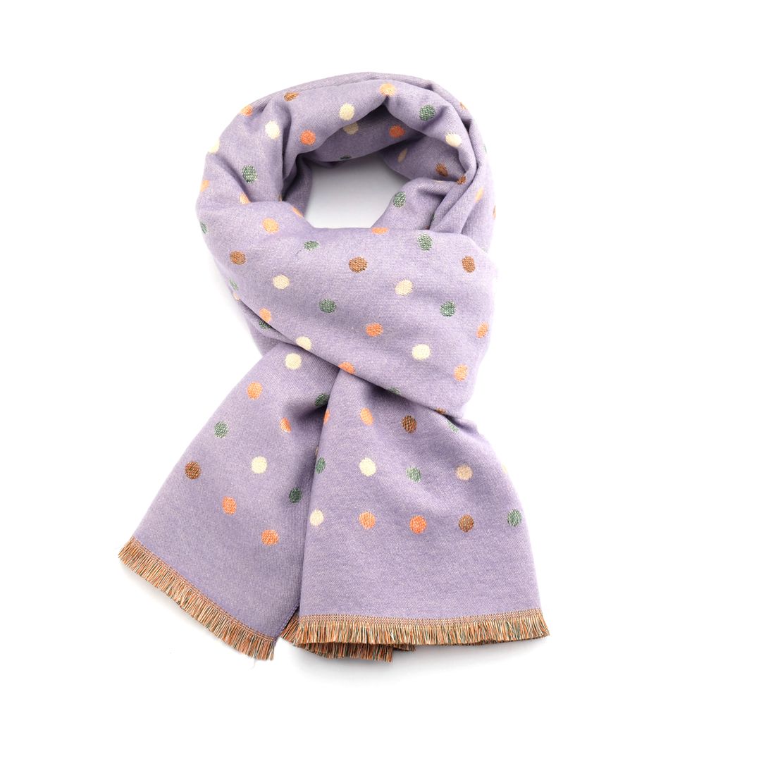Reversable Dots Pattern Scarf - Lilac